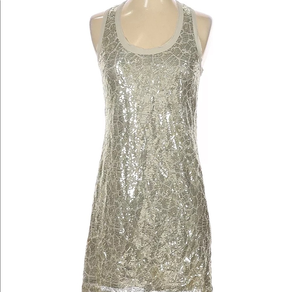 Ali Ro gold sequin dress sz 0
